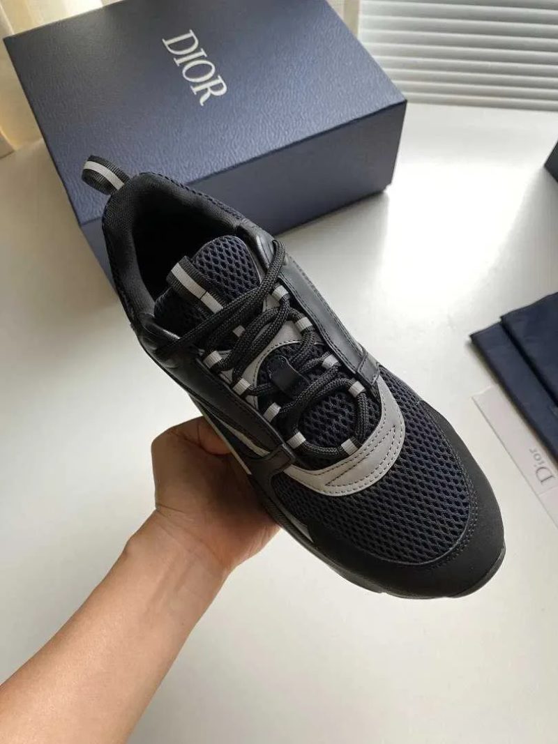 Кросівки Christian Dior B22 Black / чорні шкіряні крістіан діор НОВІ — фото 3