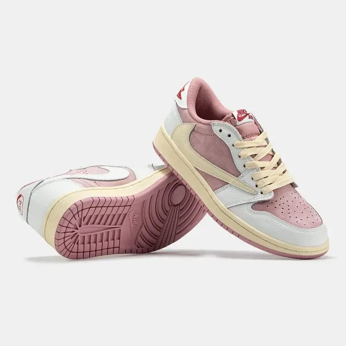 Кросівки Кроссовки Nike Air Jordan 1 Low x Travis Scott Pink Рожевий Розовый Кросовки повсякденні — фото 3