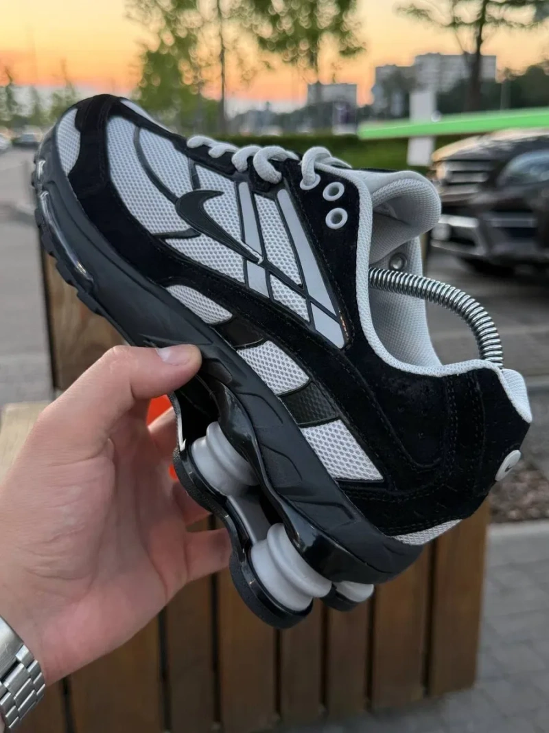 Кросівки Nike SHOX Ride 2 SP, чорно білі сірі кроссовки найк — фото 5