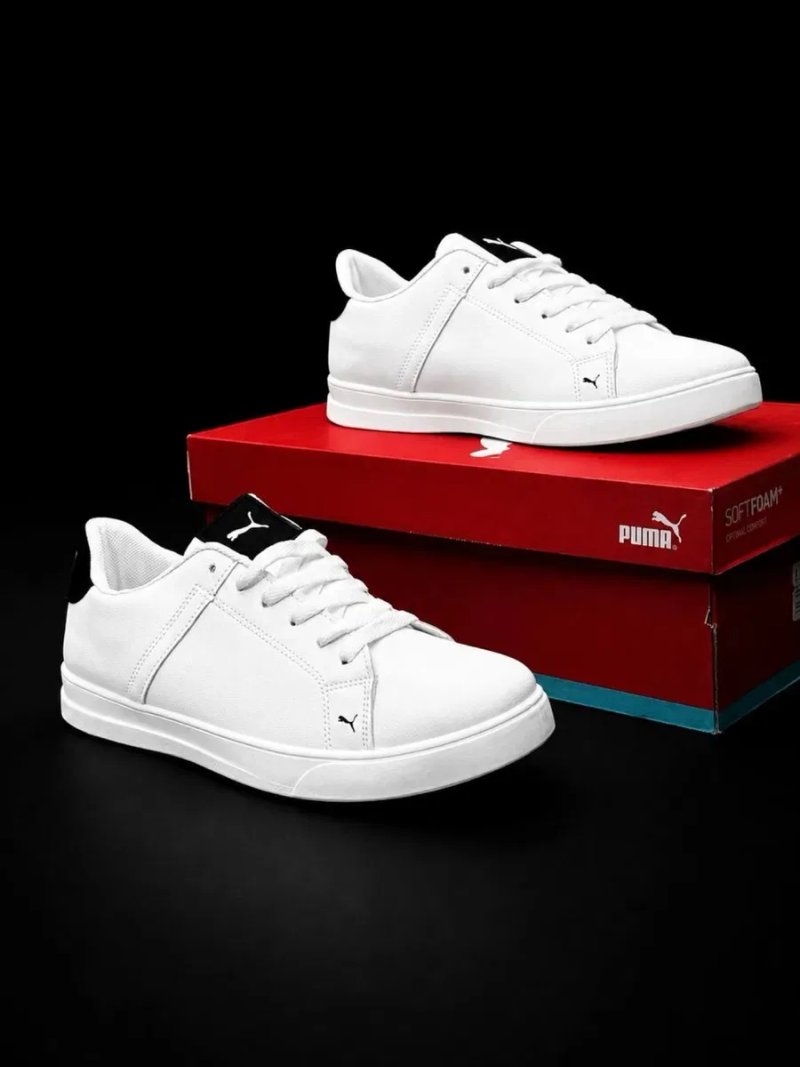 Кросовки на осень Puma мужские Качественные мужские кросовки недорого Красовки пума Натуральная кожа Пума софт Белые красовки кеды — фото 4
