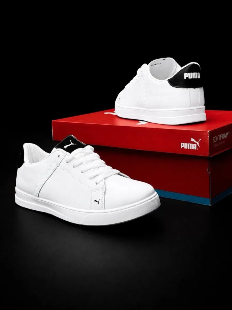 Кросовки на осень Puma мужские Качественные мужские кросовки недорого Красовки пума Натуральная кожа Пума софт Белые красовки кеды — фото 5