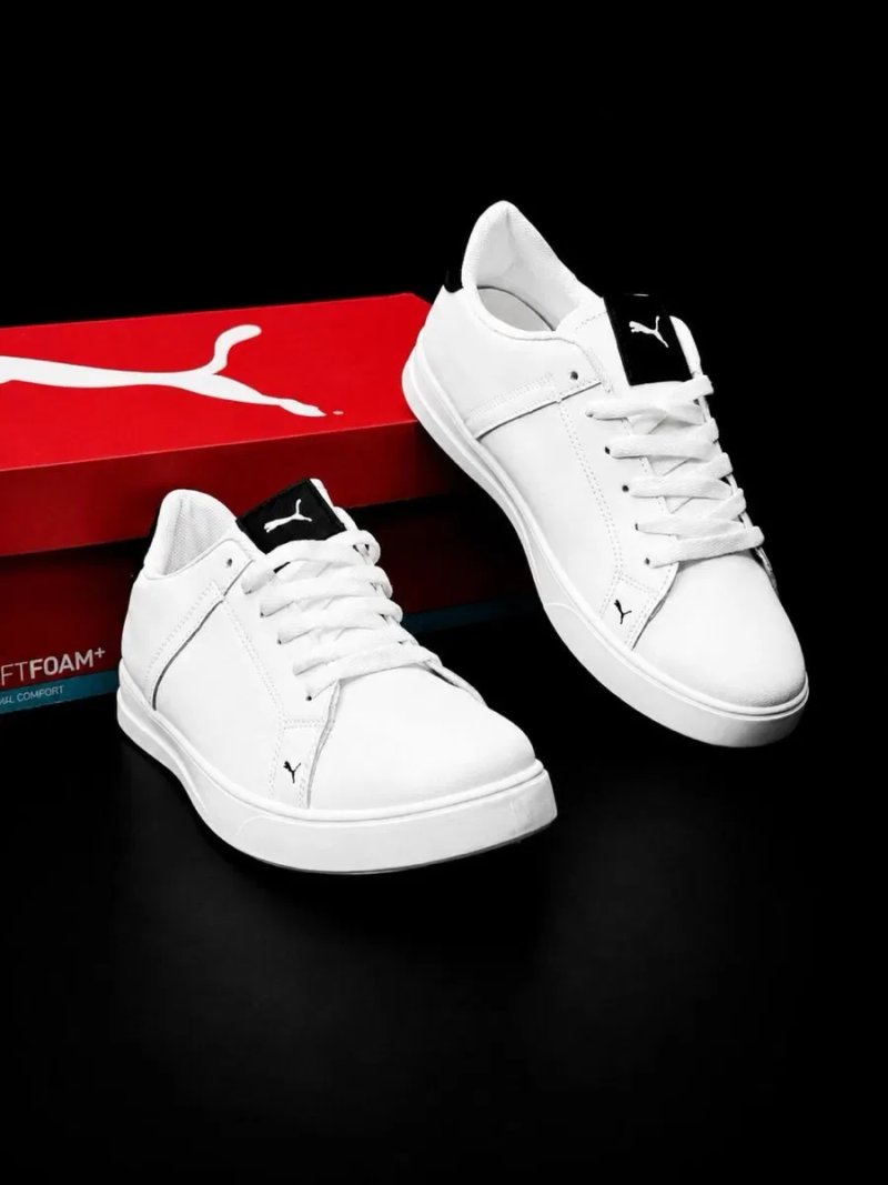 Кросовки на осень Puma мужские Качественные мужские кросовки недорого Красовки пума Натуральная кожа Пума софт Белые красовки кеды — фото 6