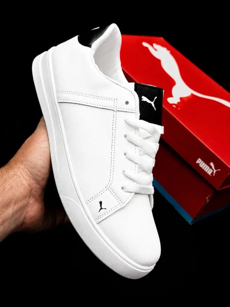 Кросовки на осень Puma мужские Качественные мужские кросовки недорого Красовки пума Натуральная кожа Пума софт Белые красовки кеды — фото 8