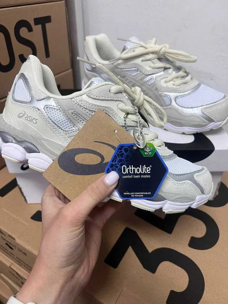 Кроссовки Asics Gel-NYC white grey / Асикс гель серые белые 38 39 40 41 42 43 — фото 2