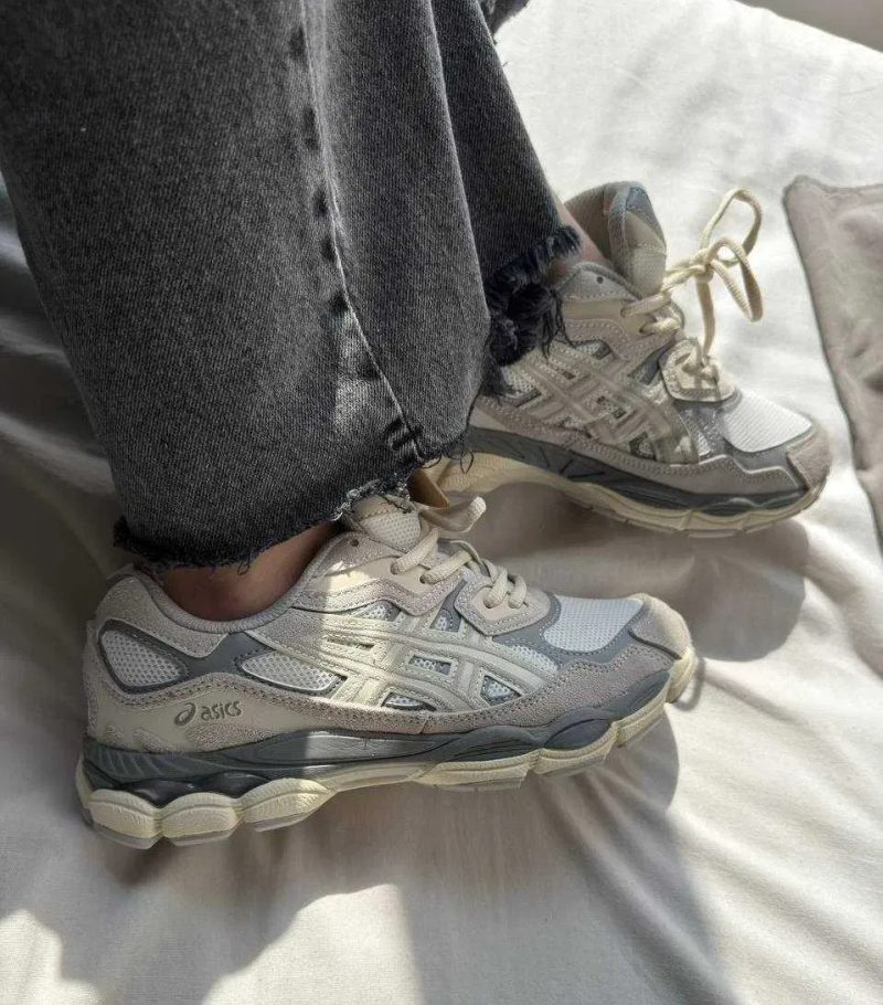 Кроссовки Asics Gel-NYC white grey / Асикс гель серые белые 38 39 40 41 42 43 — фото 4