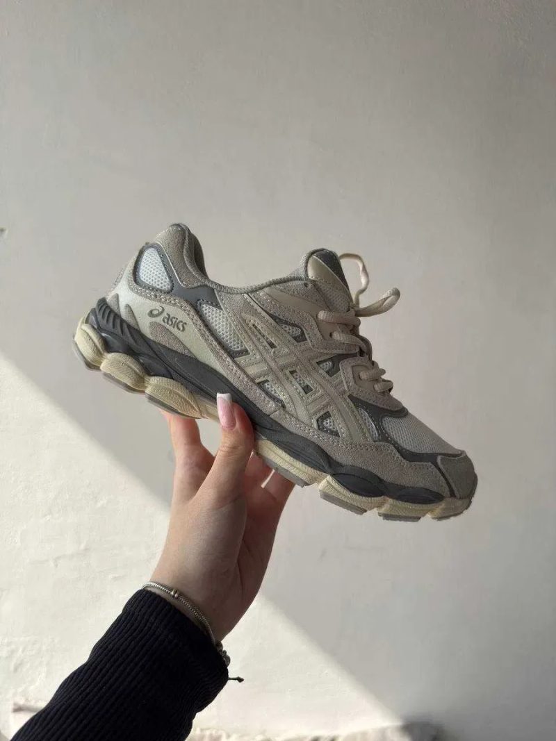 Кроссовки Asics Gel-NYC white grey / Асикс гель серые белые 38 39 40 41 42 43 — фото 5