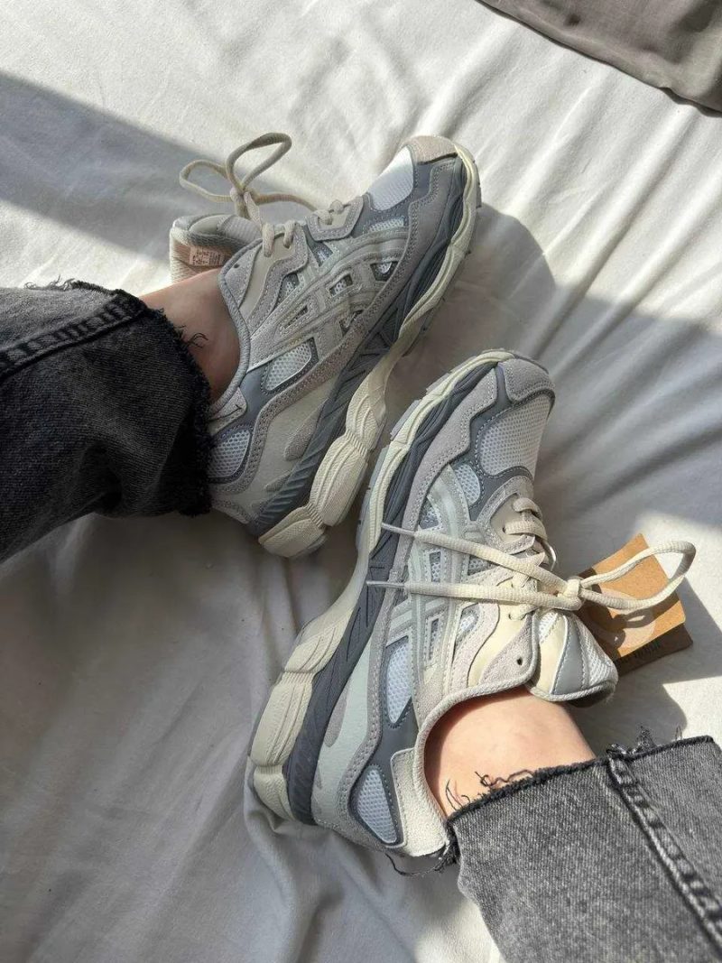 Кроссовки Asics Gel-NYC white grey / Асикс гель серые белые 38 39 40 41 42 43 — фото 6