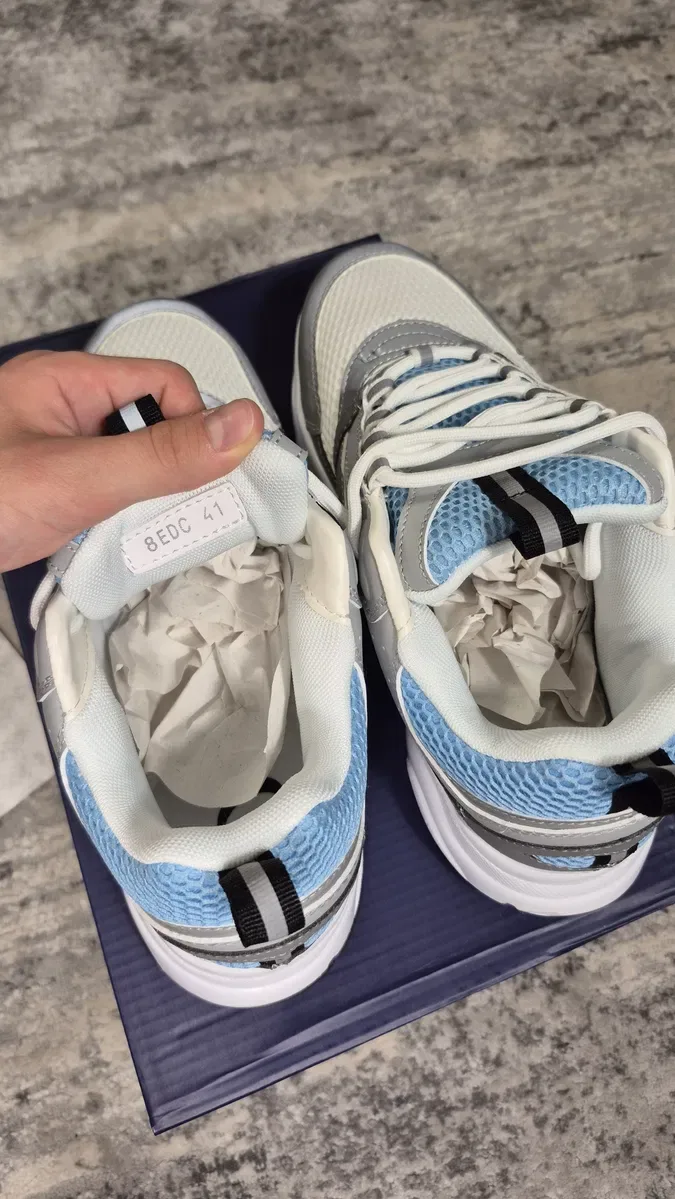 Кроссовки Dior b22 белые рефликтив | Dior b22 sneakers dior b30 white I Kpocсовки диор 622 630 в сером цвете | Dior reflective b22 — фото 5