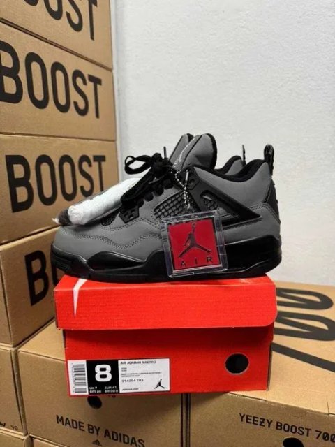Кроссовки Nike Jordan 4 grey / Джордан cерые высокие 37 38 39 40