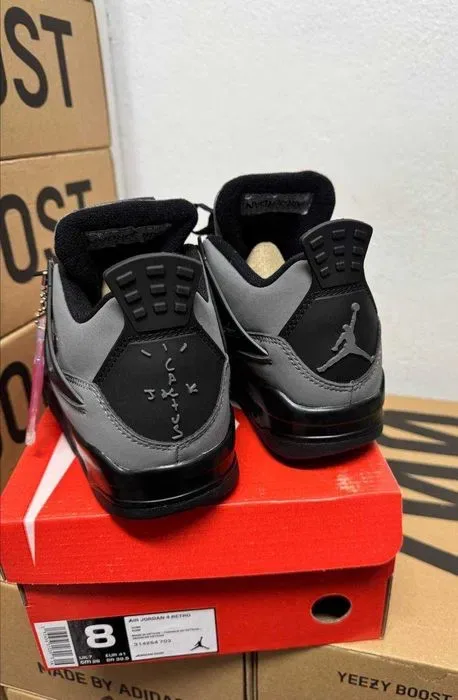 Кроссовки Nike Jordan 4 grey / Джордан cерые высокие 37 38 39 40 — фото 3