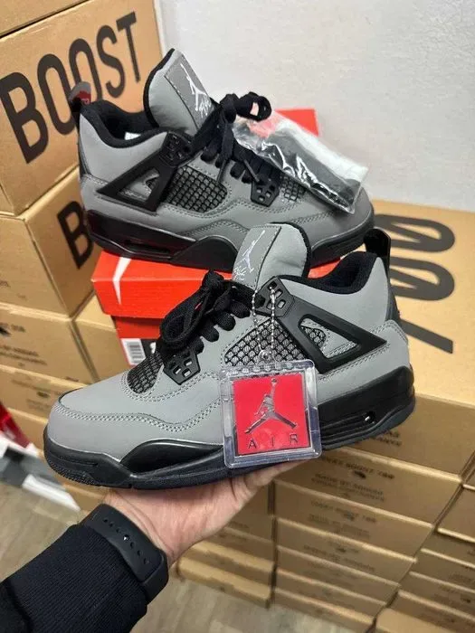 Кроссовки Nike Jordan 4 grey / Джордан cерые высокие 37 38 39 40 — фото 4