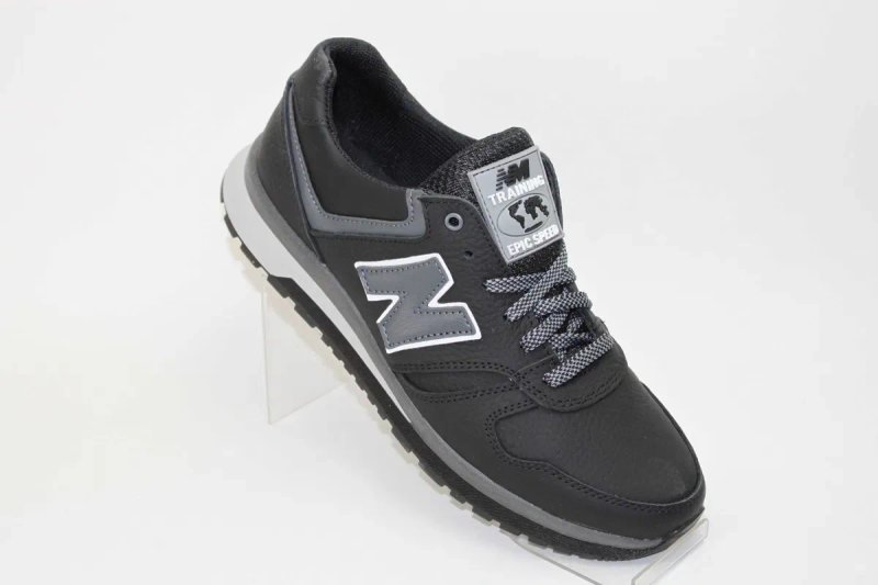 Кроссовки - туфли - кросівки New Balance кожаные (код: 12-18чер/сер) — фото 3