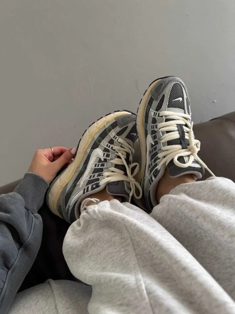 Кроссовки Жіночі Nike P6000  Flat Pewter Grey Beige Green/Кросівки Жіночі Найк — фото 4