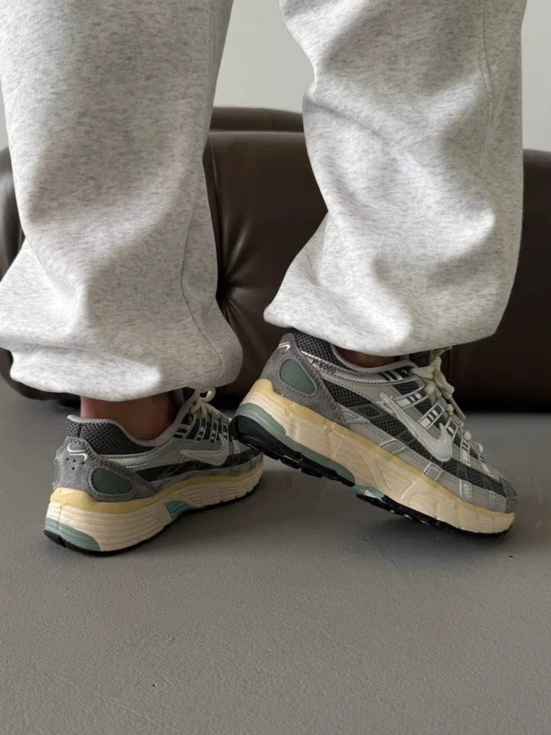 Кроссовки Жіночі Nike P6000  Flat Pewter Grey Beige Green/Кросівки Жіночі Найк — фото 6