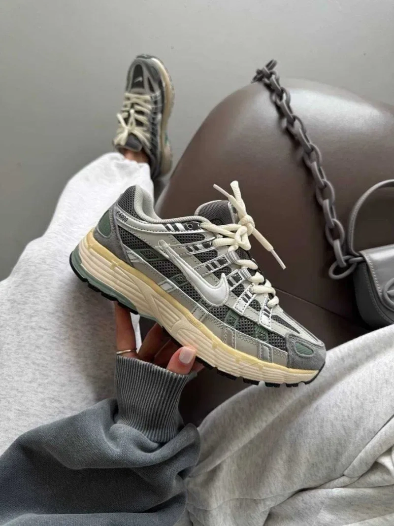 Кроссовки Жіночі Nike P6000  Flat Pewter Grey Beige Green/Кросівки Жіночі Найк — фото 8