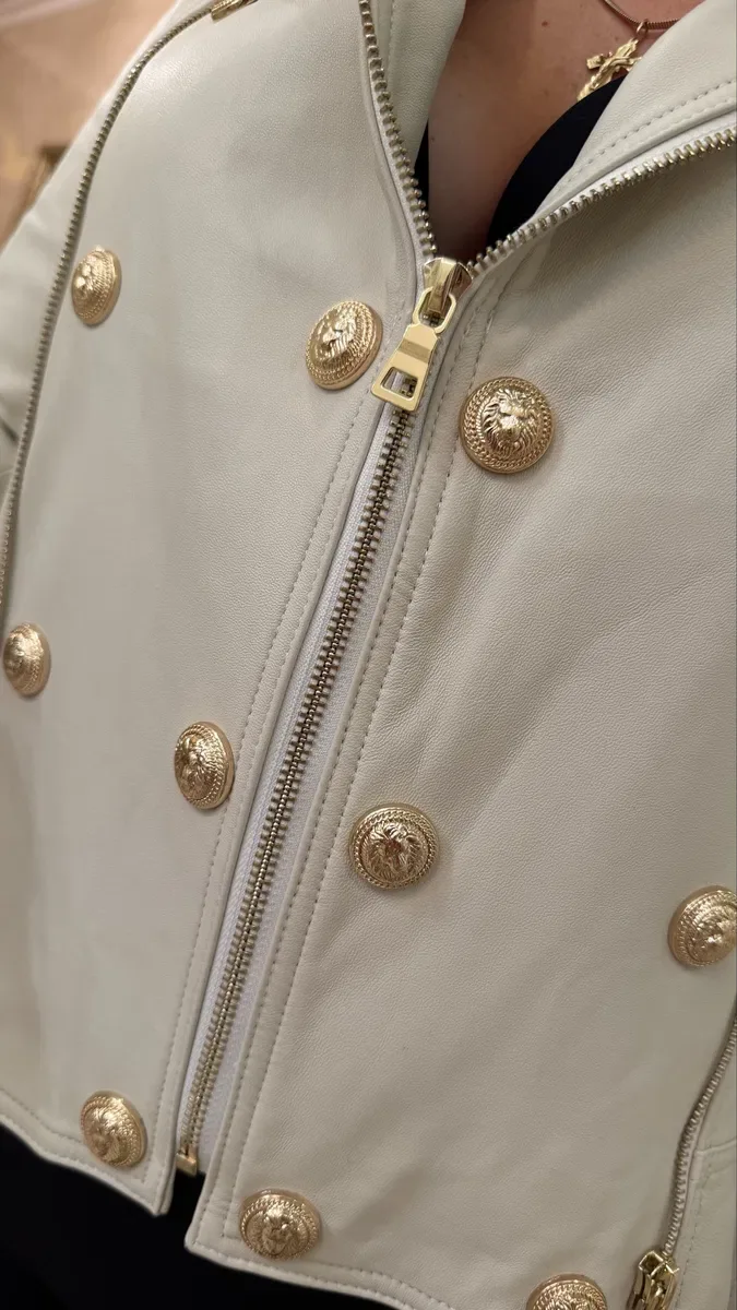 Куртка Balmain з натуральної шкіри — фото 4