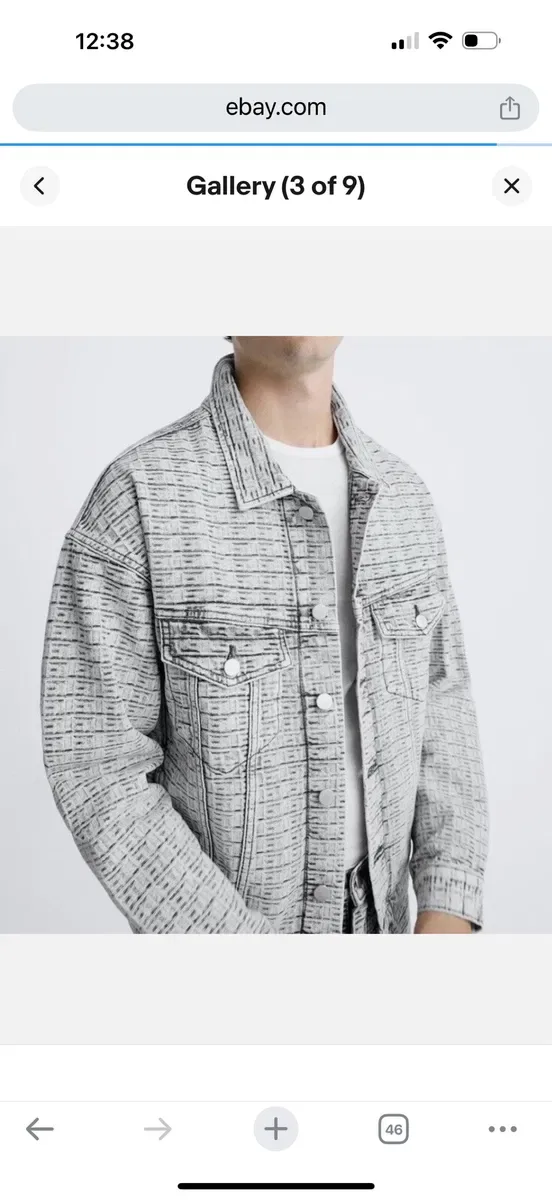 Куртка джинсова чоловіча Zara XL , сіра — фото 2