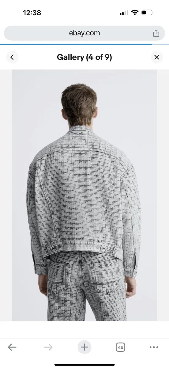 Куртка джинсова чоловіча Zara XL , сіра — фото 3