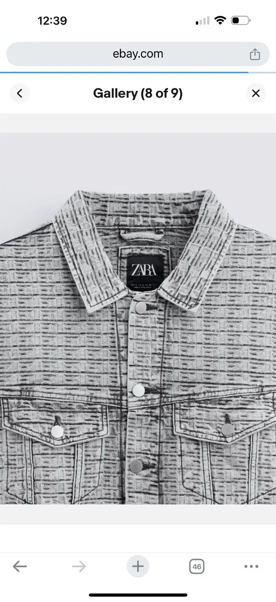 Куртка джинсова чоловіча Zara XL , сіра — фото 4