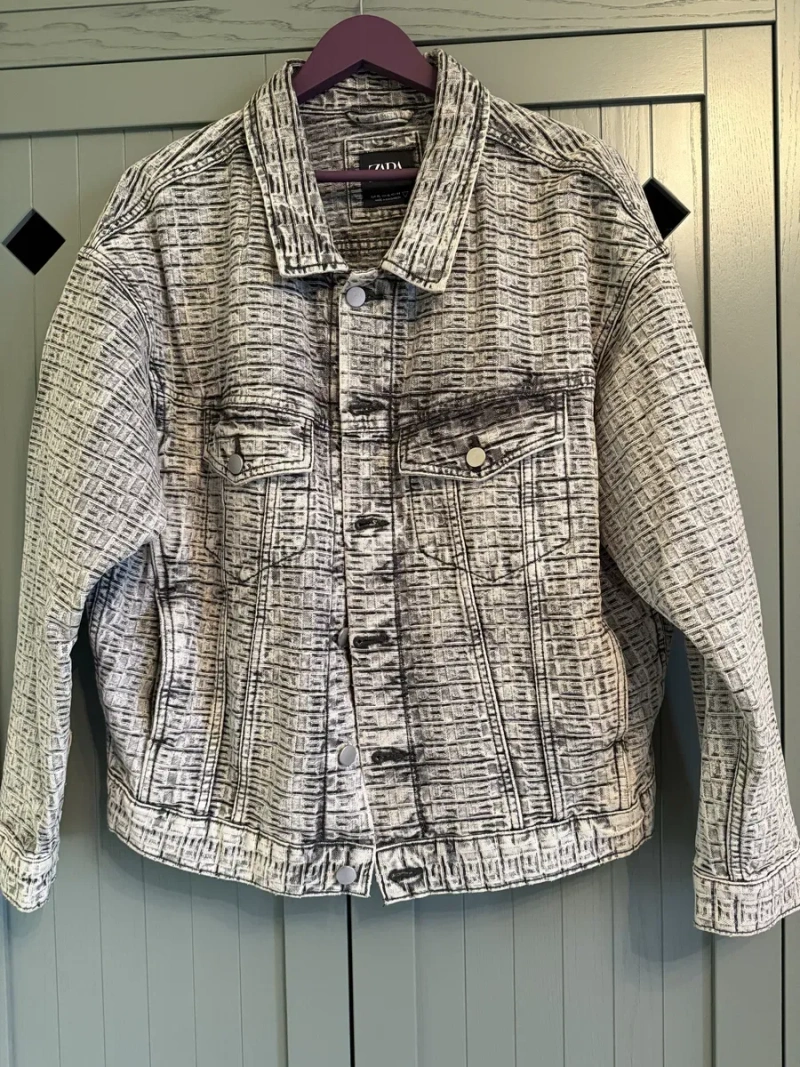 Куртка джинсова чоловіча Zara XL , сіра — фото 6