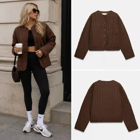 ‼️ Куртка коричнева шоколадна XS S M курточка бомбер куртка-бомбер zara зара — фото 2