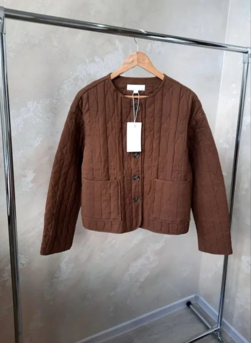 ‼️ Куртка коричнева шоколадна XS S M курточка бомбер куртка-бомбер zara зара — фото 3