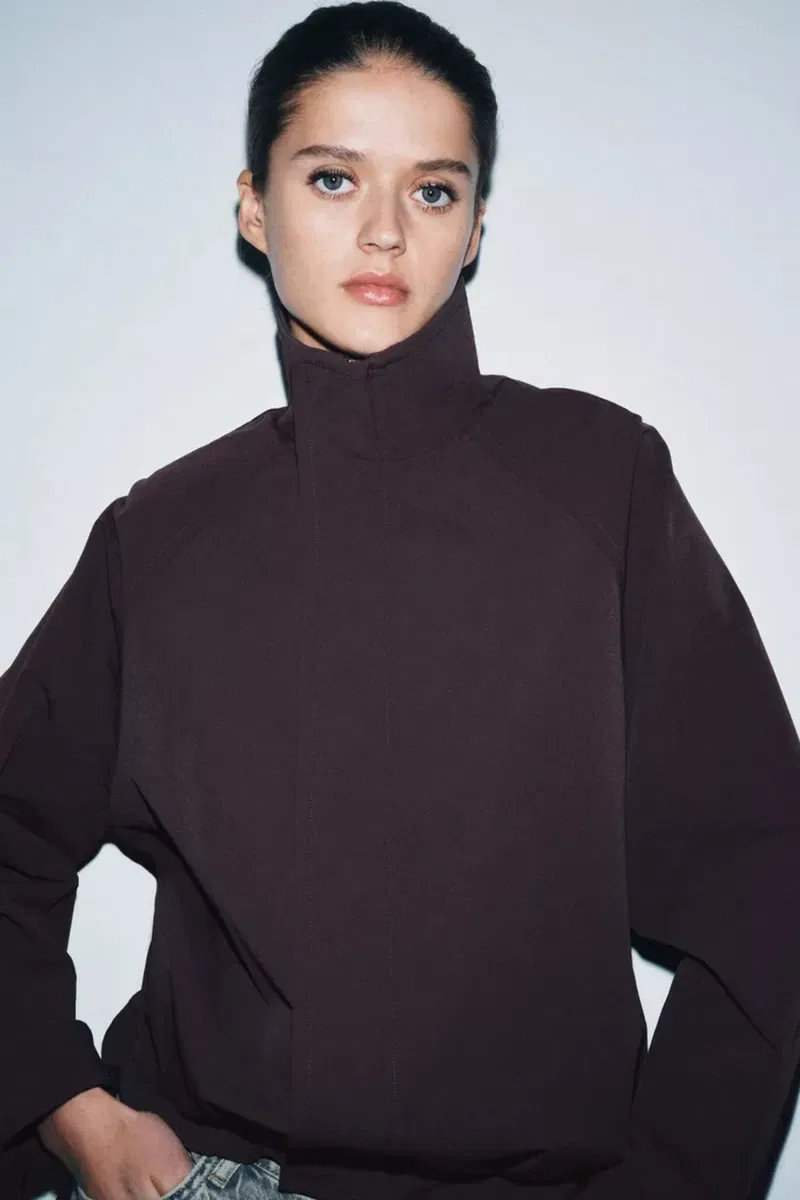 Куртка коричнева Вітрівка ветровка бомбер куртка-бомбер курточка zara зара — фото 7
