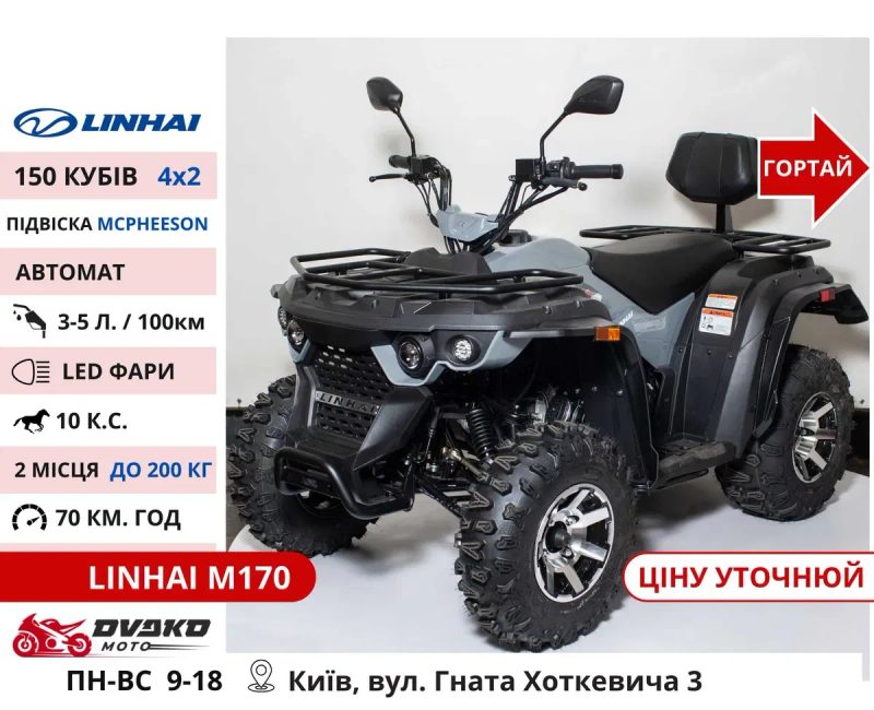 Квадроцикли Linhai на 200 300 320 кубів m170 z210, Promax та інші — фото 3