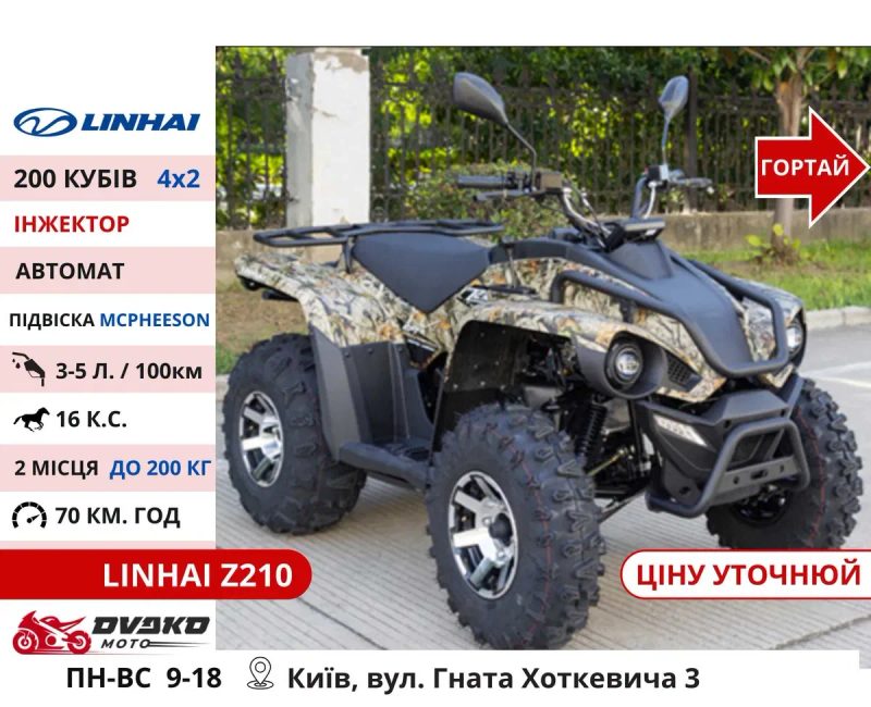 Квадроцикли Linhai на 200 300 320 кубів m170 z210, Promax та інші — фото 4