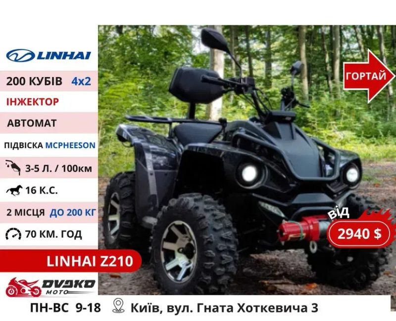 Квадроцикли Linhai на 200 300 320 кубів z210 m170, Promax та інші — фото 4