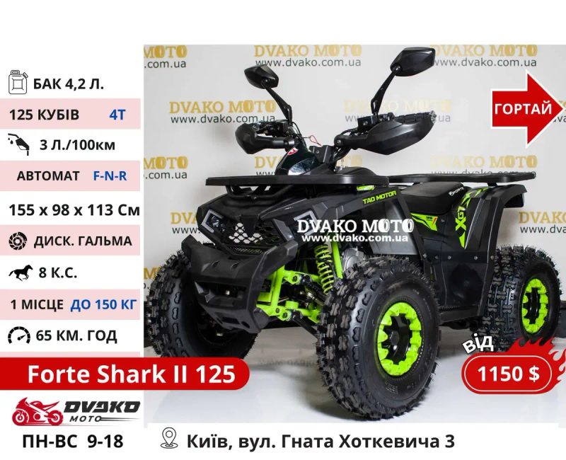 Квадроциклы Подростковые 110 125 150 cc 1000w 1500w - Forte Hunter 22 — фото 2