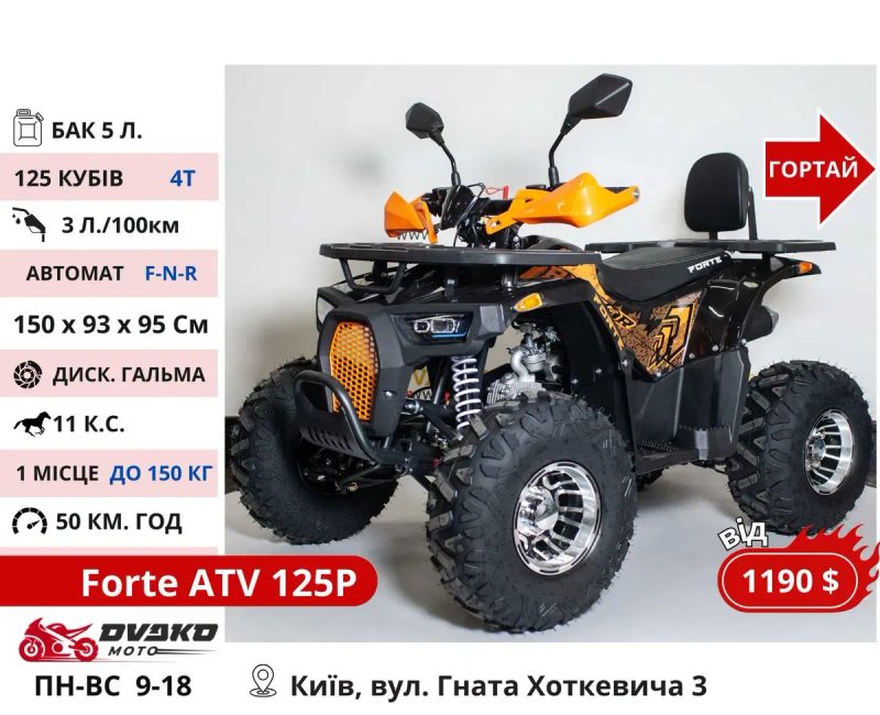 Квадроциклы Подростковые 110 125 150 cc 1000w 1500w - Forte Hunter 22 — фото 3
