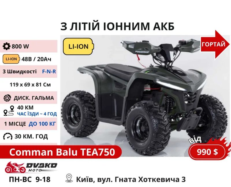 Квадроциклы Подростковые 110 125 150 cc 1000w 1500w - Forte Hunter 22 — фото 8