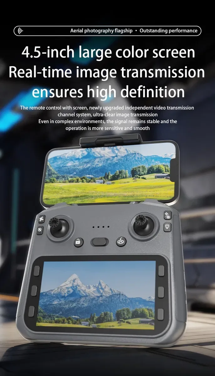 L600 Pro Max з екраном на пульті дрон GPS 3осьова стабілізація квадрок — фото 4