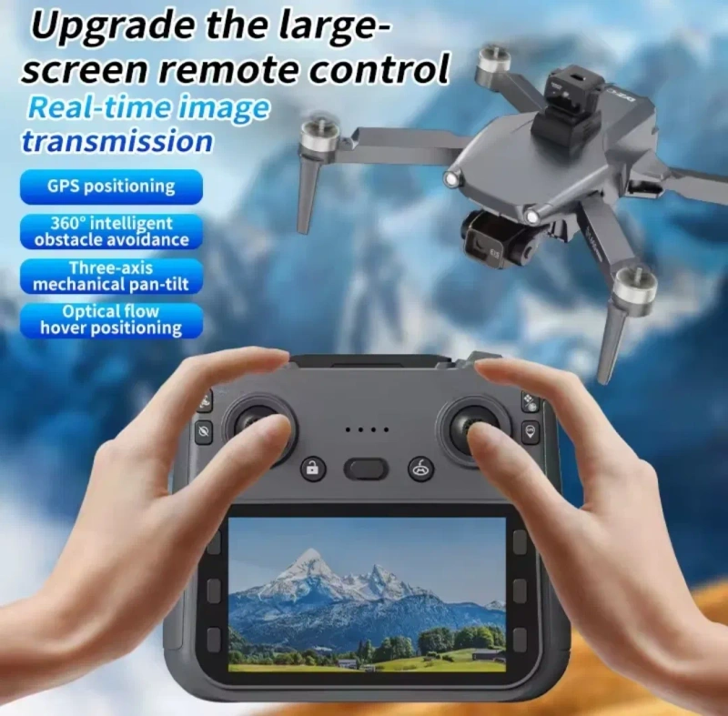 L600 Pro Max з екраном на пульті дрон GPS 3осьова стабілізація квадрок — фото 7