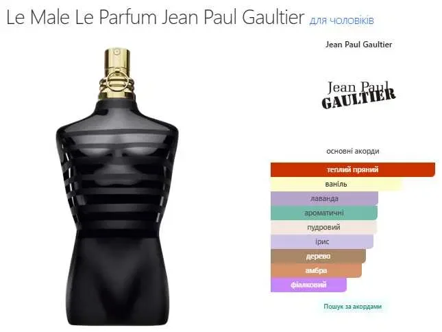 Le Male Le Parfum, Jean Paul Gaultier, Eau de Parfum Intense, парфуми, духи. — фото 4