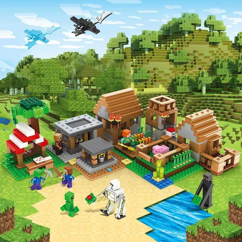 Лего Майнкрафт Деревня жителей с Драконами, 938 деталей Lego MINECRAFT — фото 4