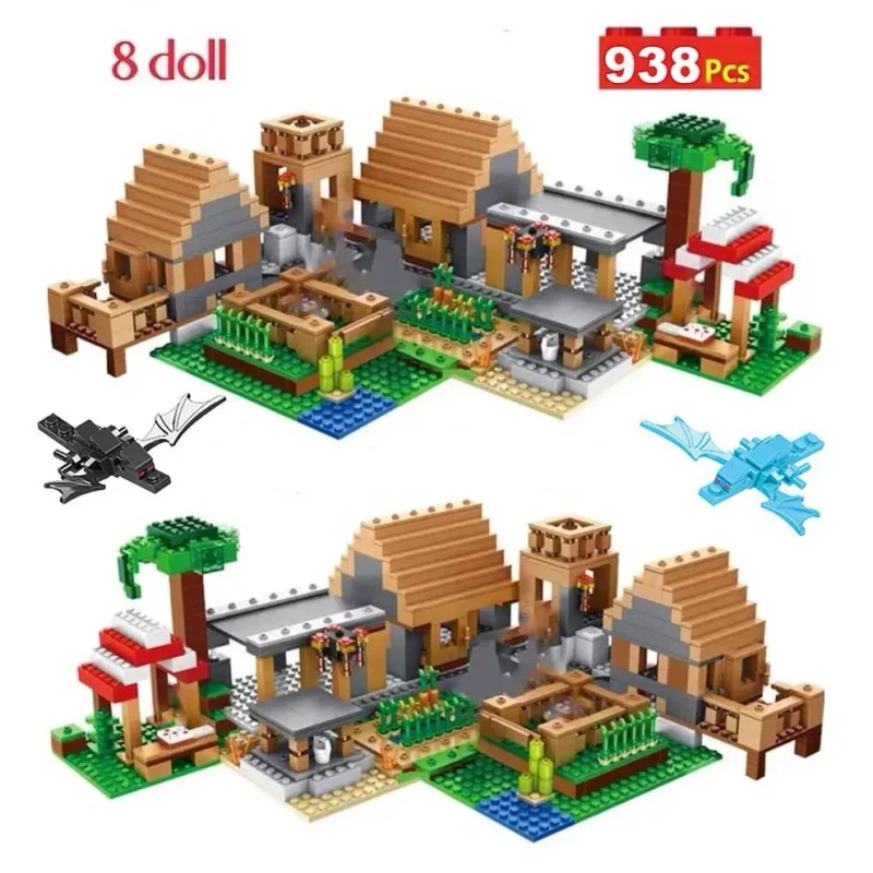 Лего Майнкрафт Деревня жителей с Драконами, 938 деталей Lego MINECRAFT — фото 5
