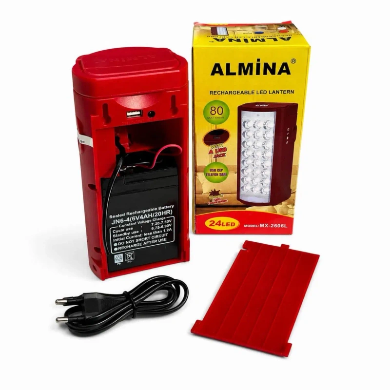 Ліхтар 3-в-1 Almina 24 LED: Аварійне світло + Потужний Пауербанк — фото 6
