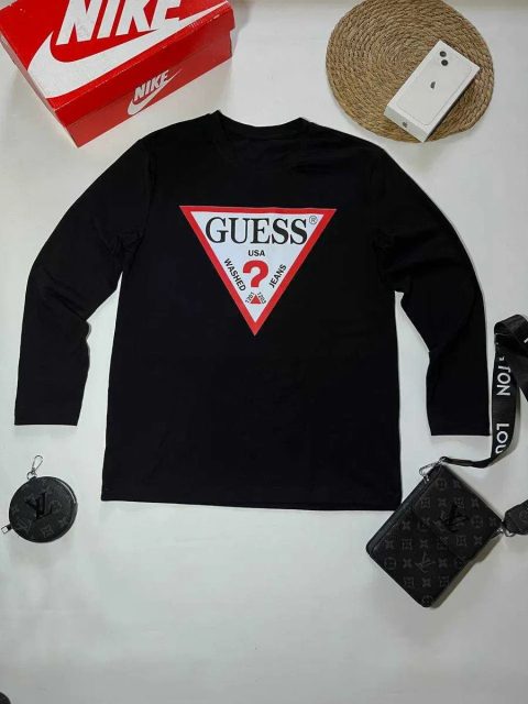 Лонг Guess/лонгслів чорний/лонг ГЕС/GUESS/дешево/унісекс/ЛОНГ СЛІВ
