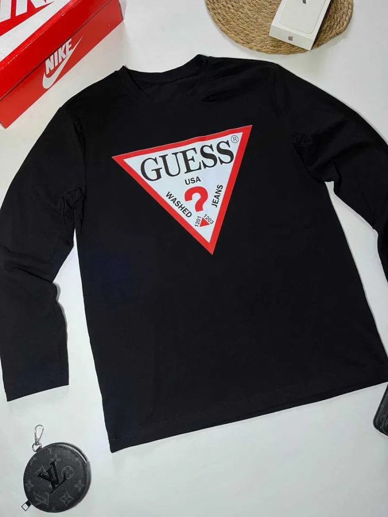 Лонг Guess/лонгслів чорний/лонг ГЕС/GUESS/дешево/унісекс/ЛОНГ СЛІВ — фото 2