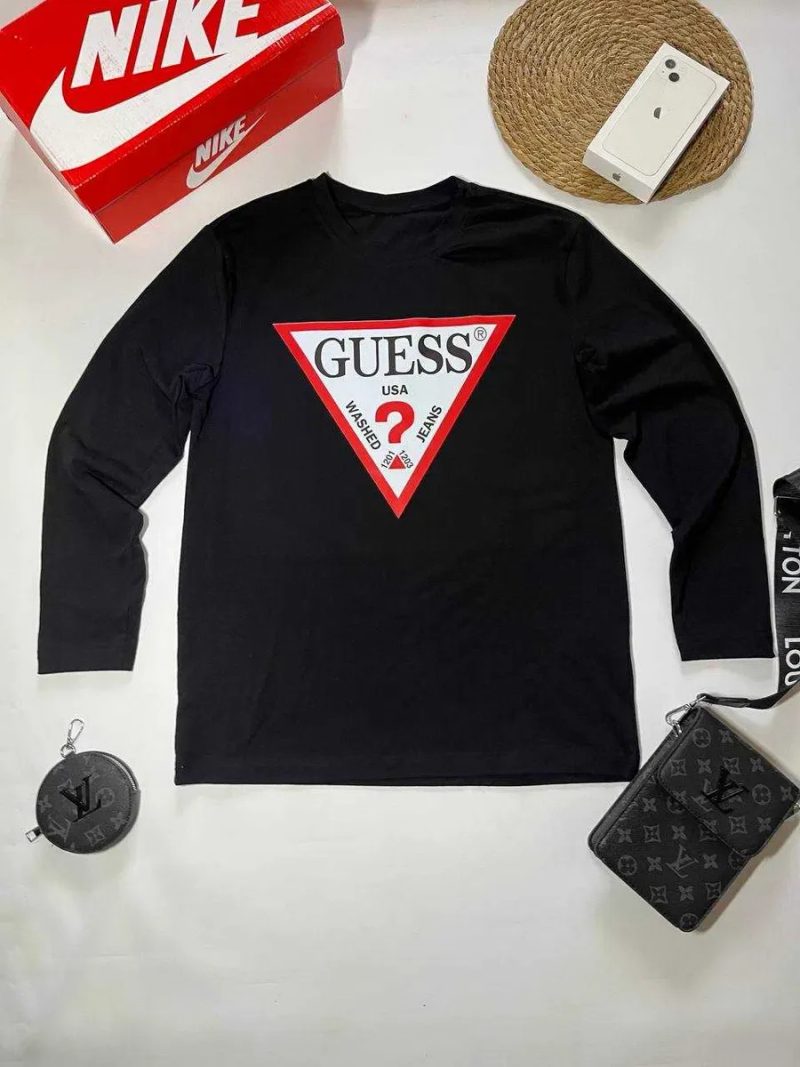 Лонг Guess/лонгслів чорний/лонг ГЕС/GUESS/дешево/унісекс/ЛОНГ СЛІВ — фото 4