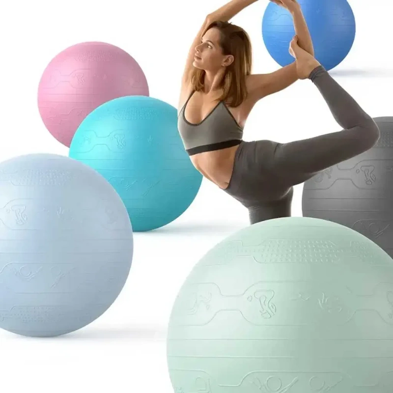 М’яч для фітнесу WCG Balance Pro 65 см Anti-Burst до 500 кг з насосом, фітбол для йоги, пілатесу та вагітних, світло-зелений — фото 6