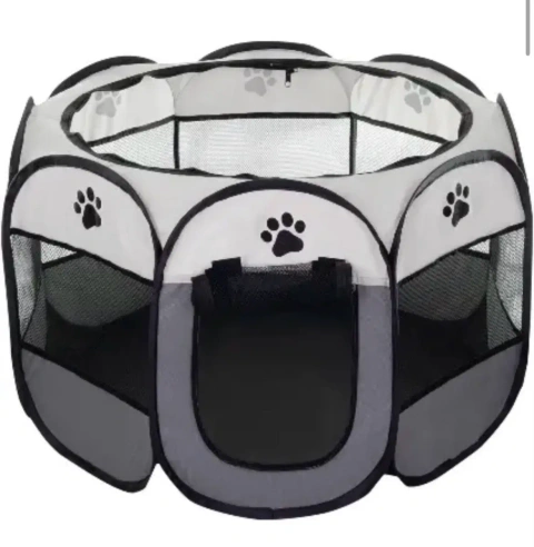 Манеж для тварин (котів, собак) Pet Style "Будиночок" Сірий 73х73х43 см