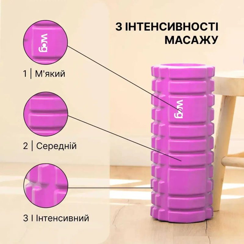 Масажний валік WCG K1 Роллер Колір Рожевий — фото 4