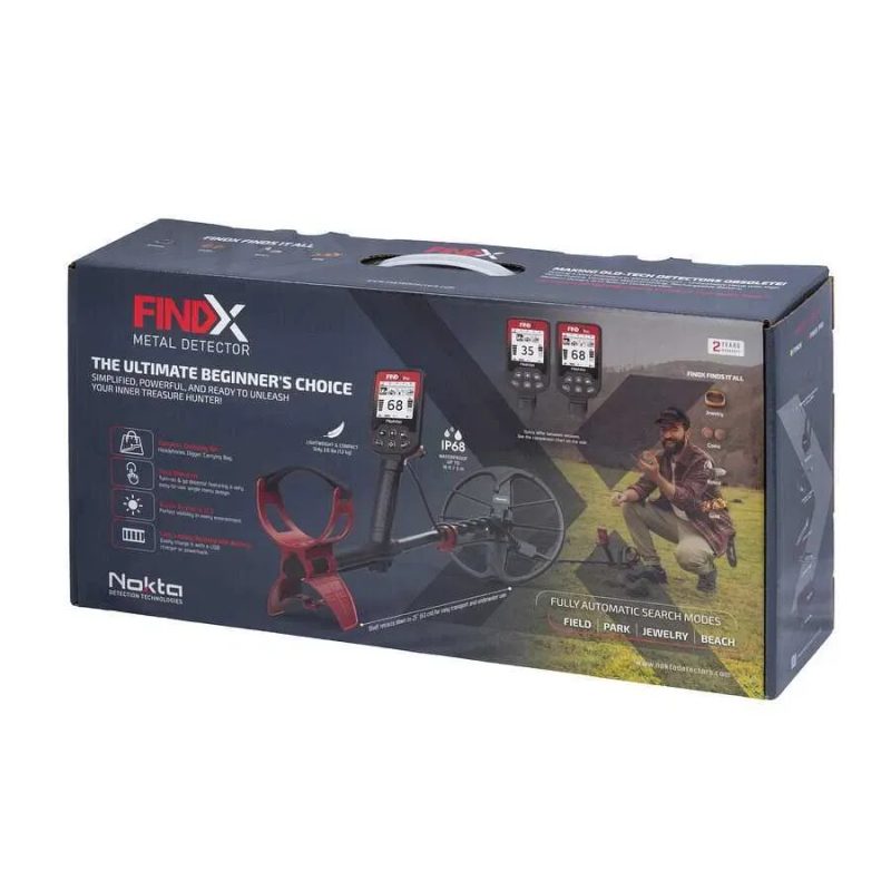 Металошукач Nokta FindX Pro. Разом з сумкою, лопаткою та навушниками. Водостійки, простий, надійний металодетектор Нокта — фото 3