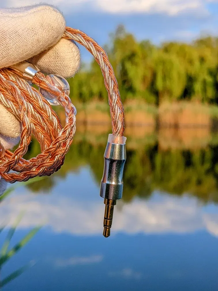 mmcx 3.5 мм кабель 7N  для fiio shure KZ 784 жилы посеребреный лучшая — фото 5
