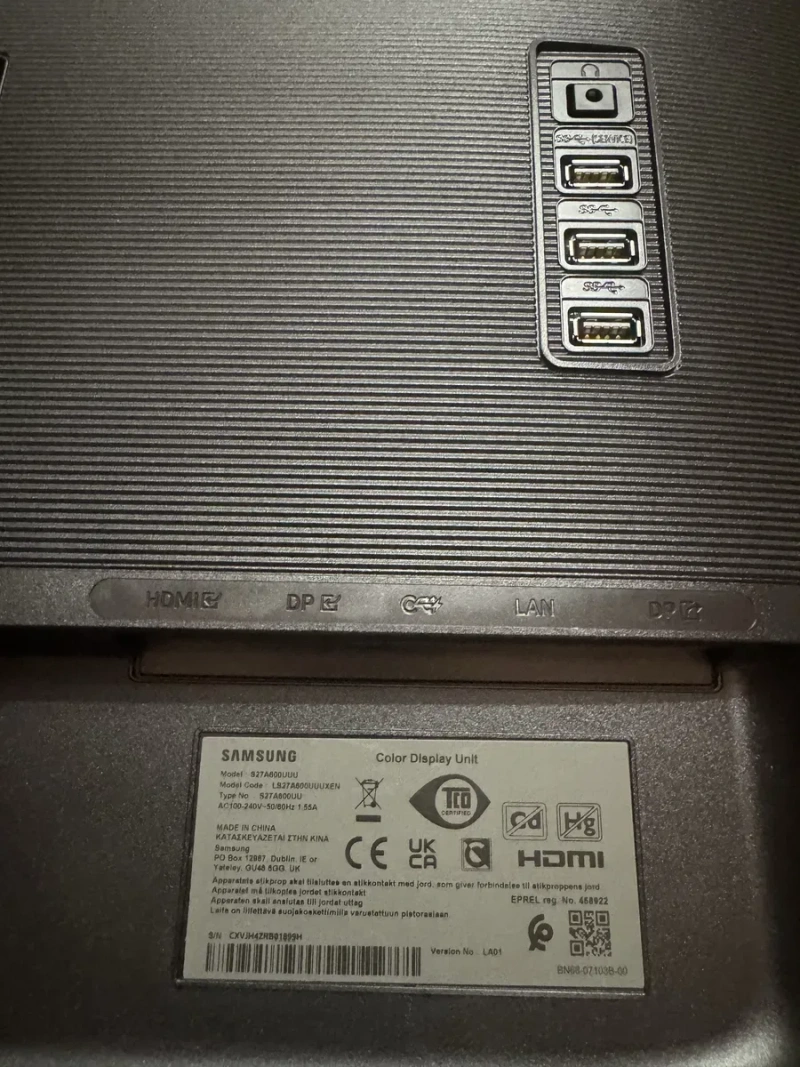 Монітор 27" Samsung S27A600UUU (2K, QHD, HDR10) з докстанцією "2 в 1" — фото 7