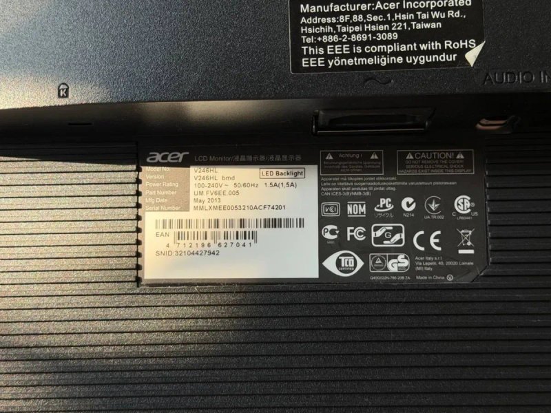 Монітор Acer 24″ / Full HD / DVI / VGA — фото 3