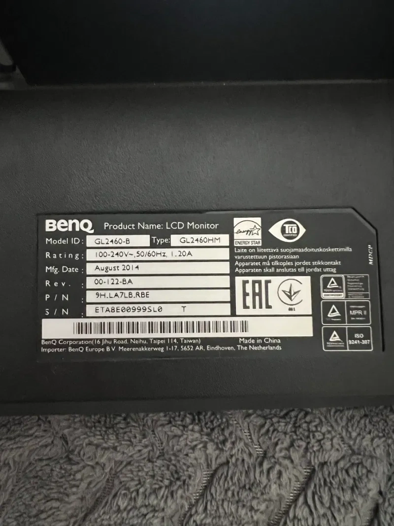 Монітор BENQ 24", 1920x1080, 60 Гц, матриця TN, є роз'єм HDMI — фото 3